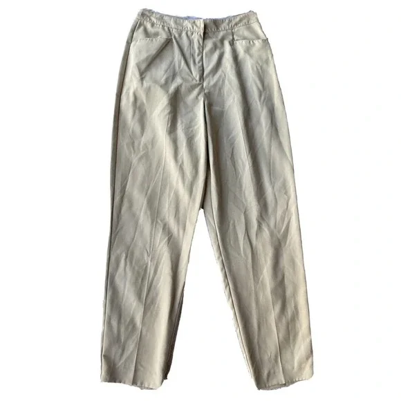 Liz Claiborne Pants Jumpsuits Liz Claiborne Lizsport Size 6 Petite Tan Straight Leg Pants High Waist Career Poshmark